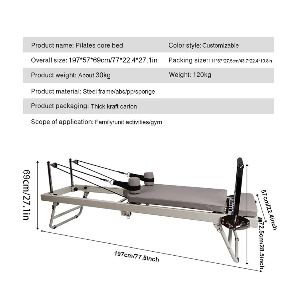Pilates Reformer Machine,Home Pilates Equipment Foldable for Gym Yoga